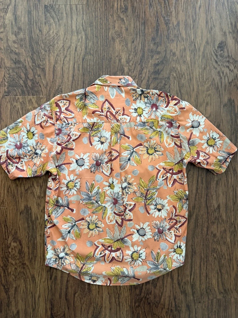 Vintage 90s Banana Republic Men's Orange Floral Camp Shirt